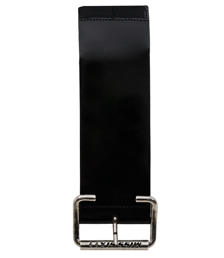 Miss Sixty Chunky Black Waist Belt With Elastic Back