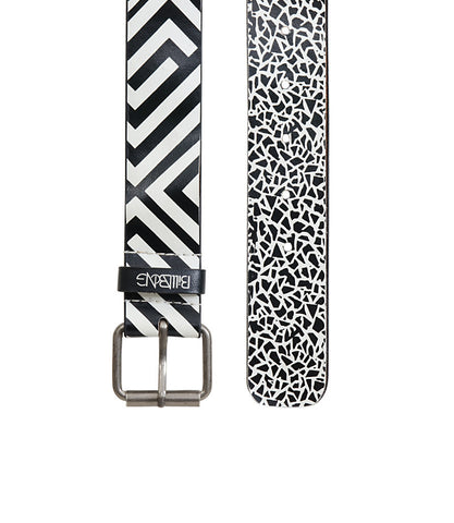 Billabong White And Black Printed Belt
