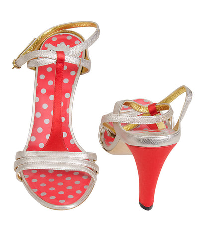 Christian Lacroix Red And Golden Sandals