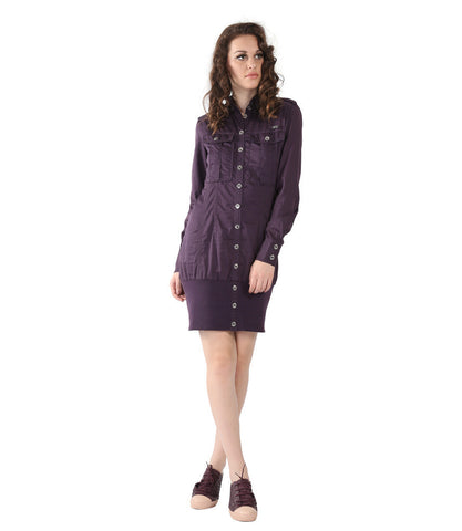 Miss Sixty Plum Full Sleeve Dress
