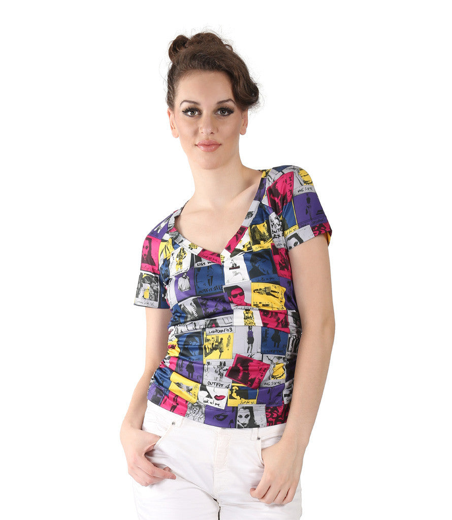 Miss Sixty Multi Col Printed Top