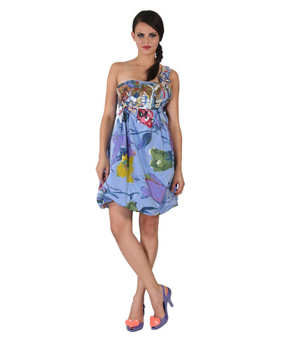 Christain Lacroix Lt. Blue Lacroix Printed Dress